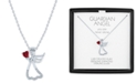 Macy's Lab-Created Ruby (1/3 ct. t.w.) & Diamond Accent Angel Pendant Necklace in Sterling Silver, 16" + 2" extender